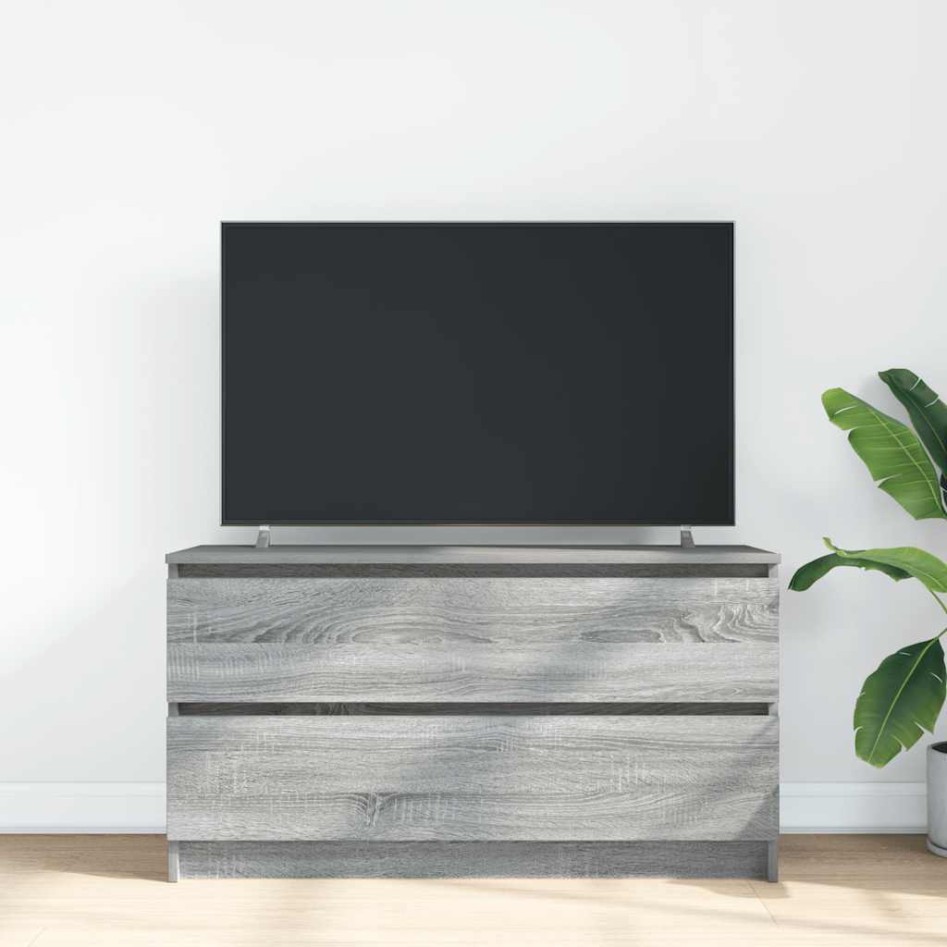 Mueble de TV madera contrachapada gris Sonoma 100x35x54