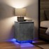 Mesitas de noche con luces LED 2 uds gris hormigón 38x34x50