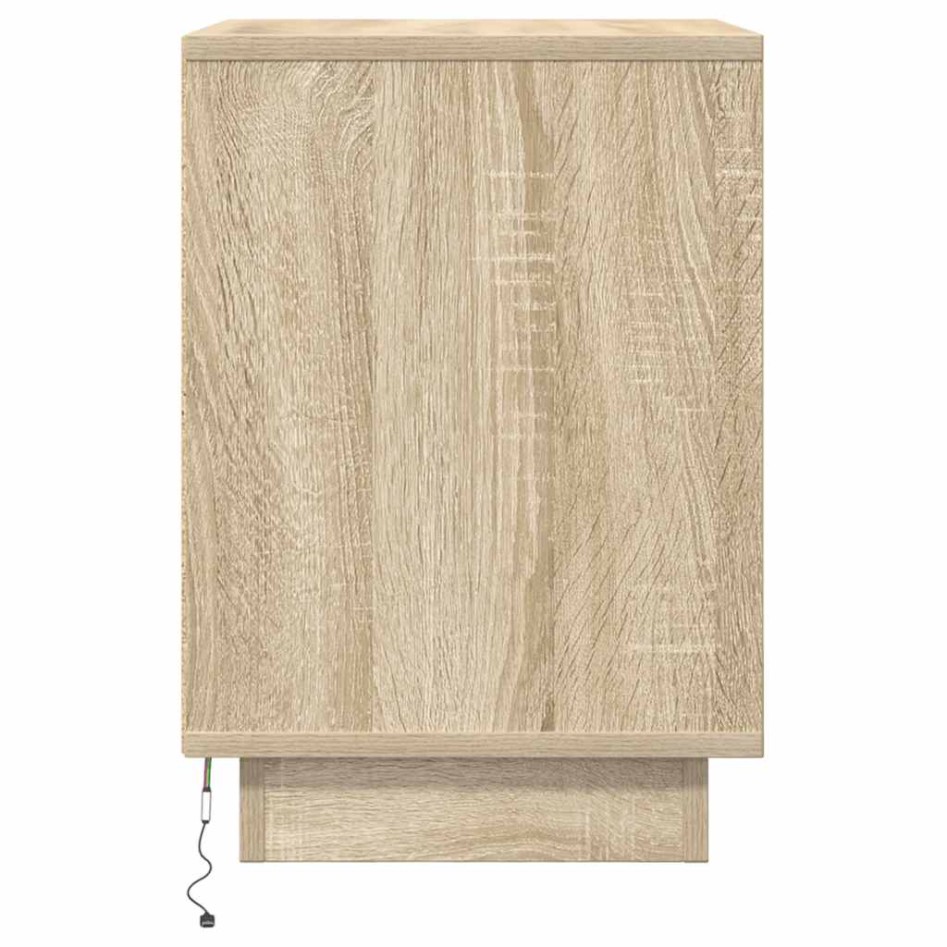 Mesillas de noche con luces LED 2 uds roble sonoma 38x34x50