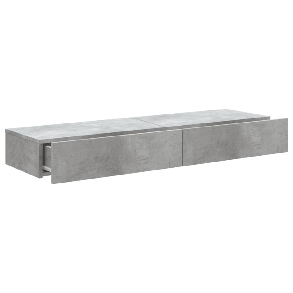 Mueble de TV con luces LED 2 uds gris hormigón 60x35x15,5
