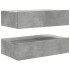 Mueble de TV con luces LED 2 uds gris hormigón 60x35x15,5