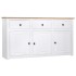 Aparador de madera de pino estilo Panamá blanco 135x40x80