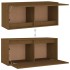 Muebles para TV 2 piezas madera maciza de pino marrón