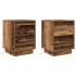 Mesillas de noche con luces LED 2 uds madera vieja 38x34x50