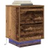 Mesillas de noche con luces LED 2 uds madera vieja 38x34x50