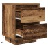 Mesillas de noche con luces LED 2 uds madera vieja 38x34x50