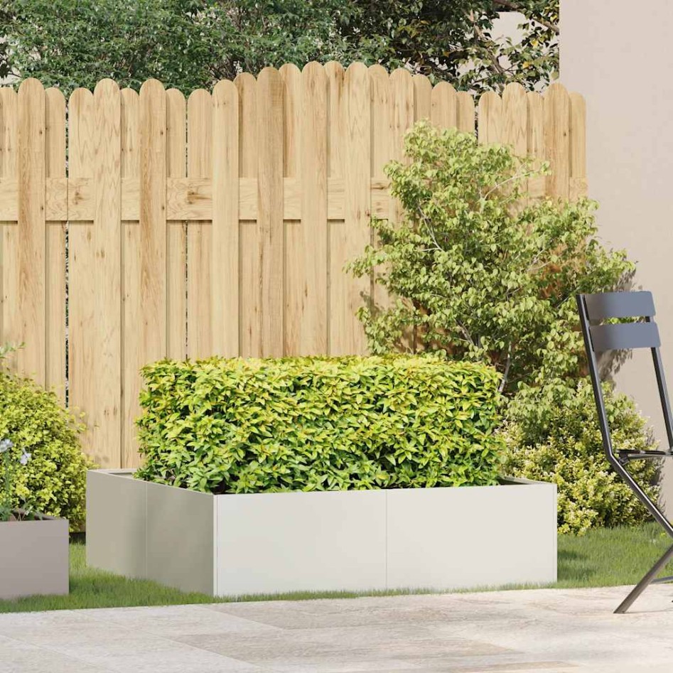 Jardinera acero blanco 100x100x30