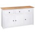 Aparador de madera de pino estilo Panamá blanco 135x40x80