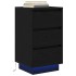 Mesilla de noche con luces LED negro38x34x65
