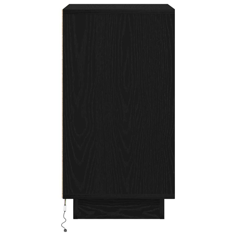 Mesilla de noche con luces LED negro38x34x65
