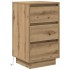 Mesilla de noche con luces LED roble artesanal 38x34x65