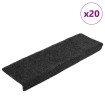 Alfombrilla autoadhesiva escalera 20 uds negro 65x21x4 cm