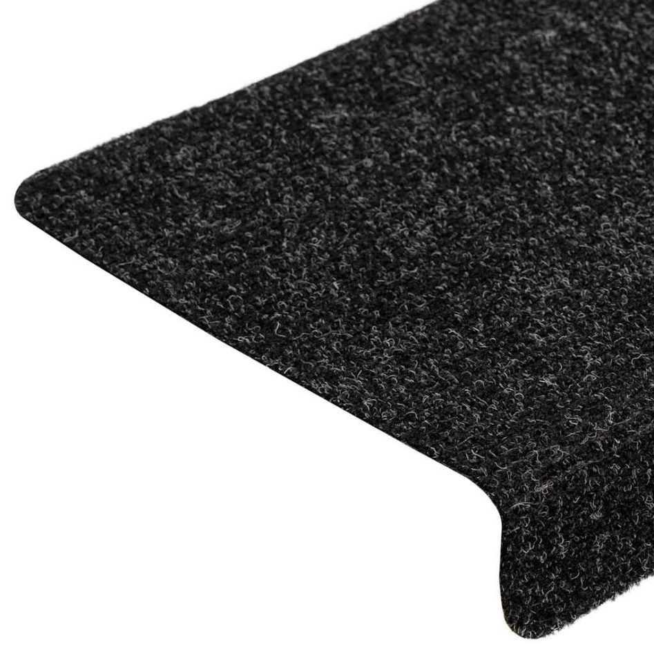 Alfombrilla autoadhesiva escalera 20 uds negro 65x21x4
