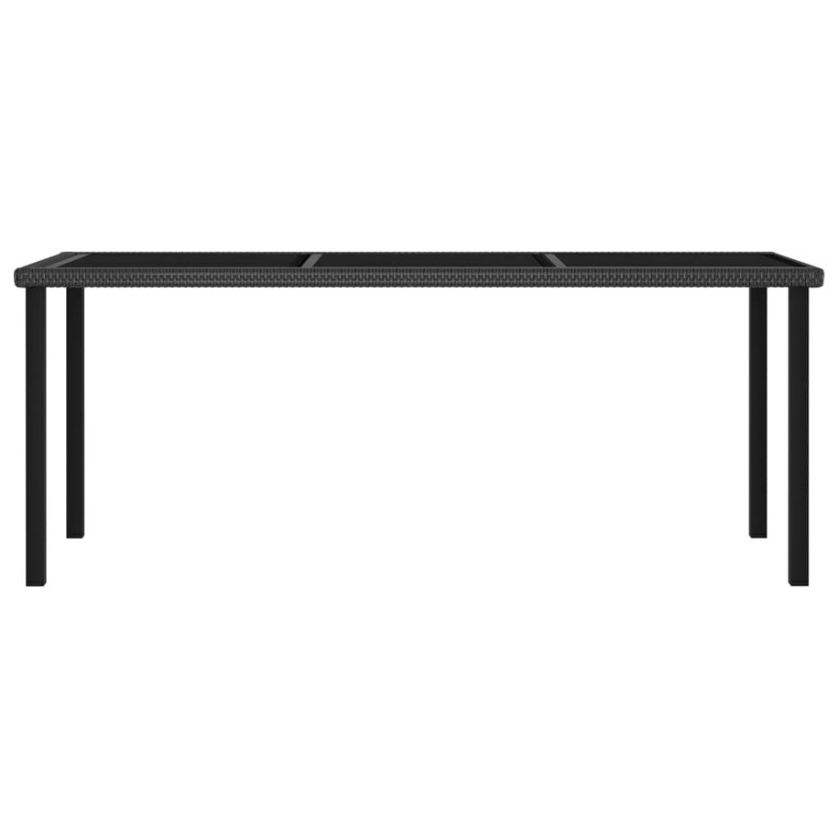 Mesa de comedor para jardín ratán sintético negro 180x70x73