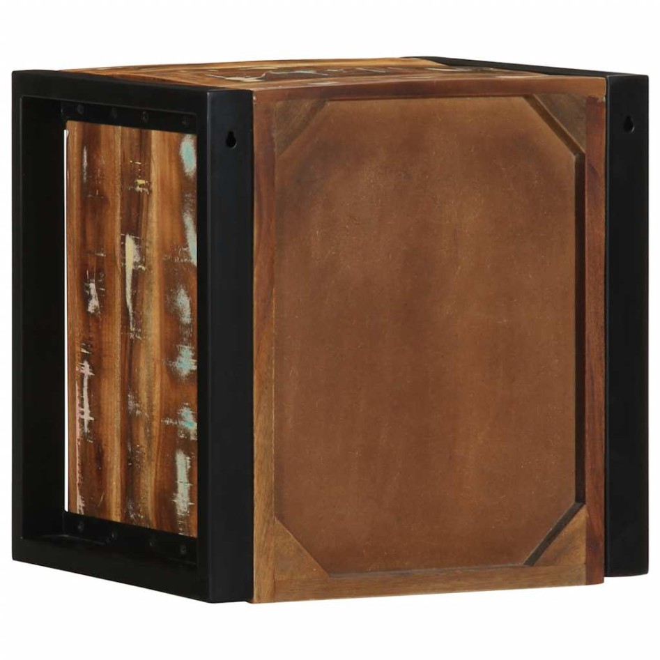 Mesilla de noche multicolor 40x35x40 cm madera maciza