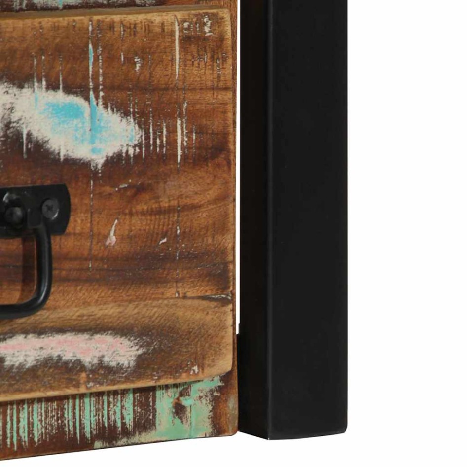 Mesilla de noche multicolor 40x35x40 cm madera maciza