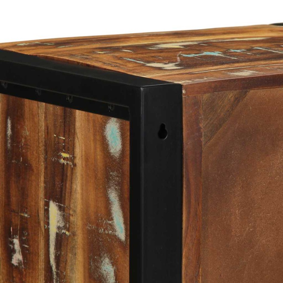 Mesilla de noche multicolor 40x35x40 cm madera maciza