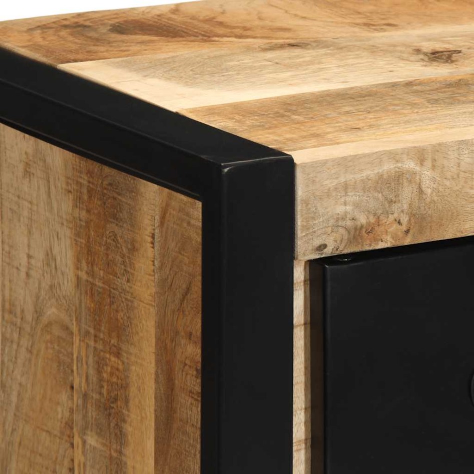 Mesita de noche madera maciza de mango 40x35x40