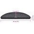 Alfombrilla escalera 20 uds antracita 56x17x3