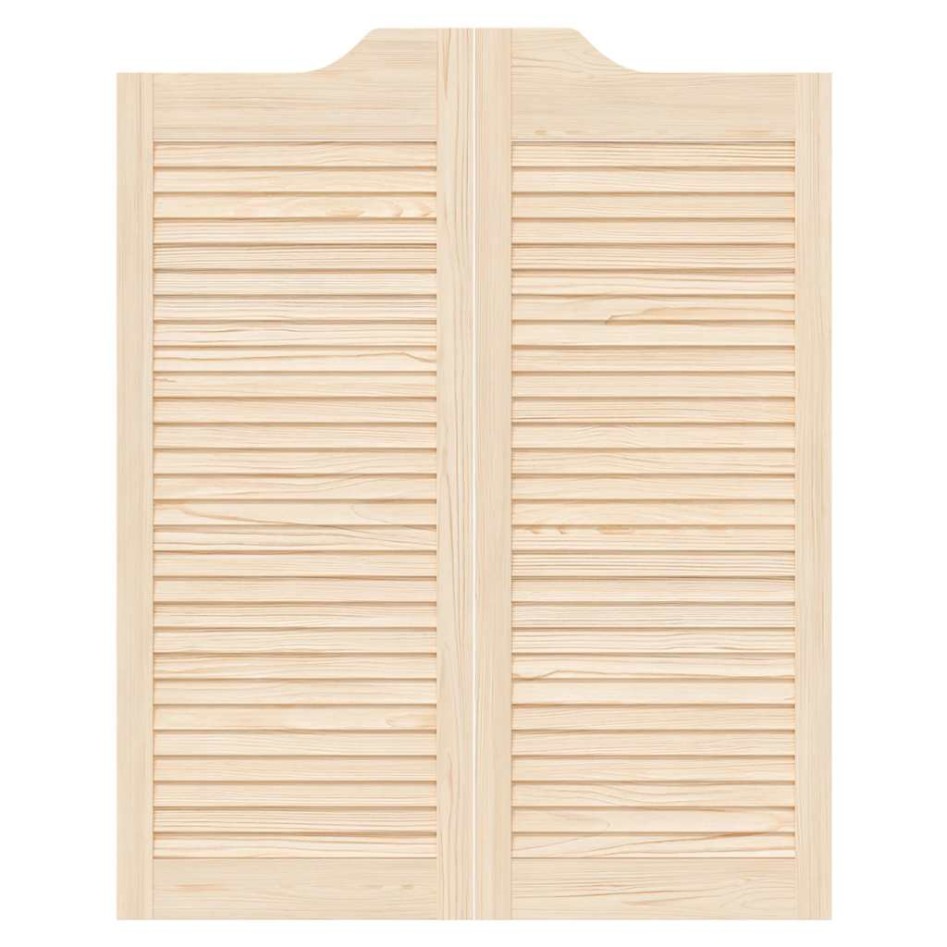 Puertas batientes diseño de lamas 2 par 100x80cm madera