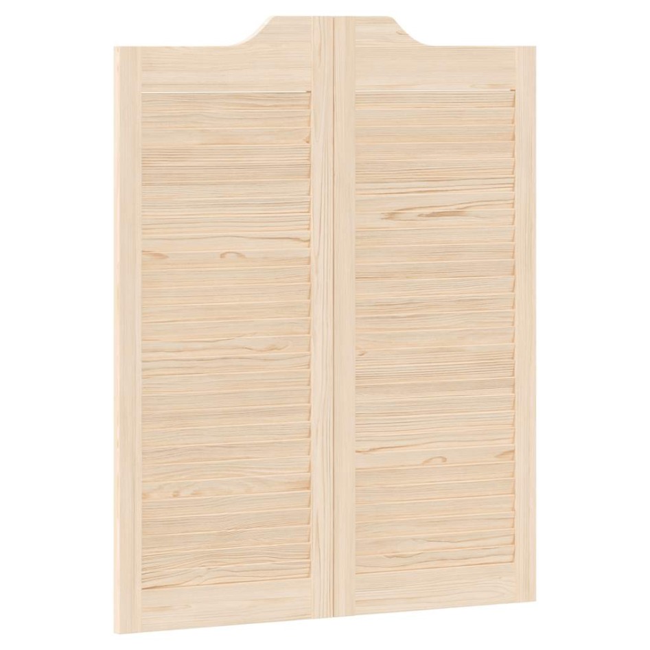 Puertas batientes diseño de lamas 2 par 100x80cm madera