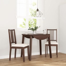 Sillas de comedor con cojines 2 uds madera maciza marrón