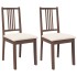Sillas de comedor con cojines 2 uds madera maciza marrón