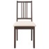 Sillas de comedor con cojines 2 uds madera maciza marrón