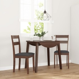 Sillas de comedor con cojines 2 uds madera maciza marrón