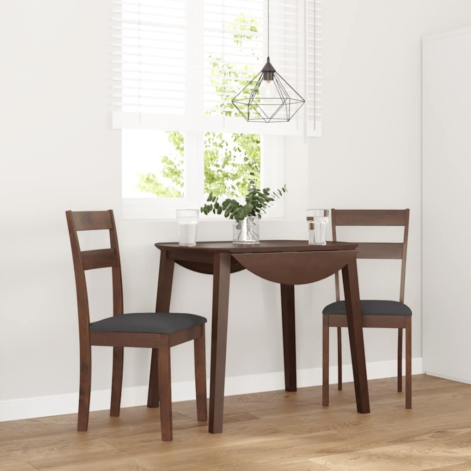Sillas de comedor con cojines 2 uds madera maciza marrón