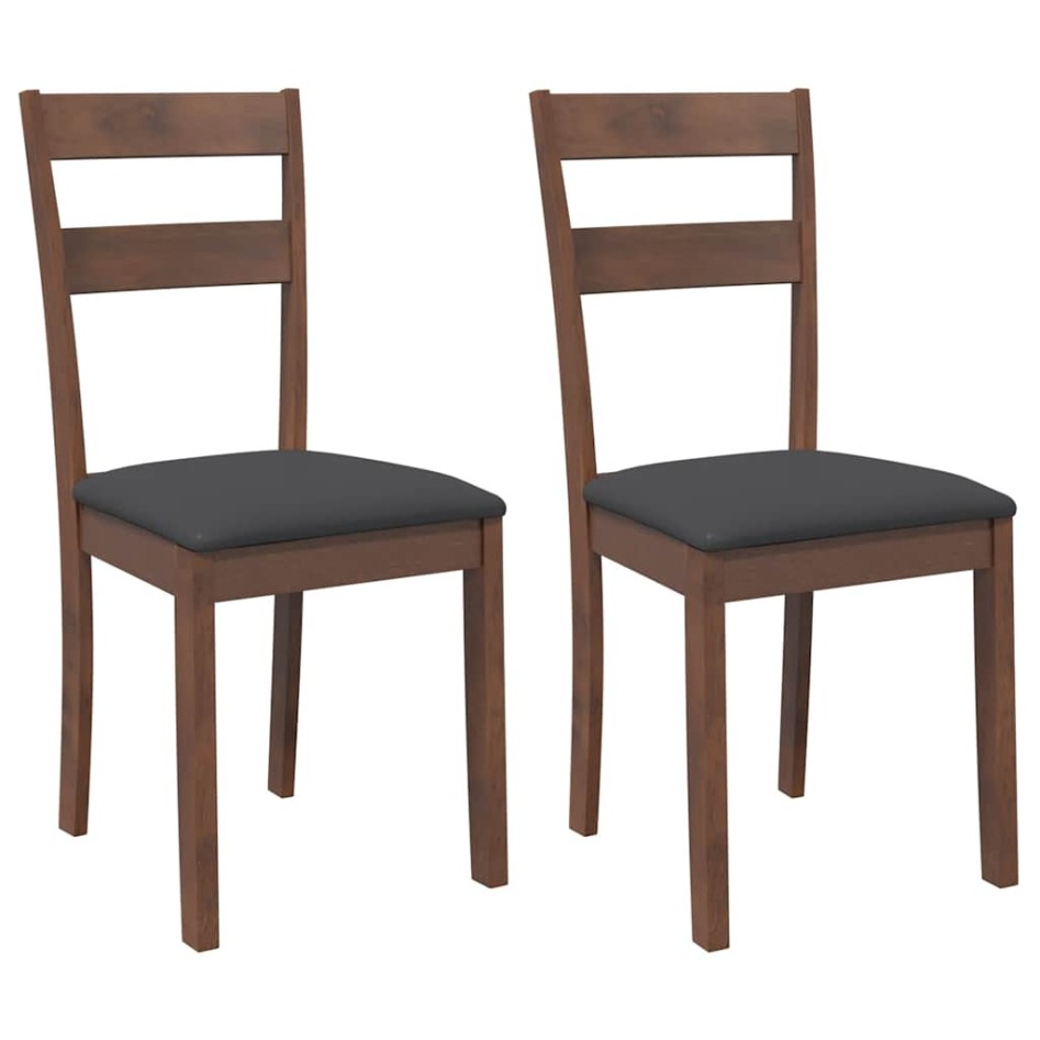 Sillas de comedor con cojines 2 uds madera maciza marrón