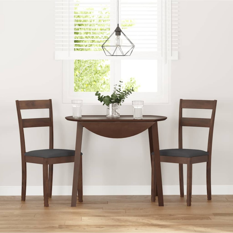 Sillas de comedor con cojines 2 uds madera maciza marrón