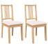 Sillas de comedor con cojines 2uds madera maciza natural
