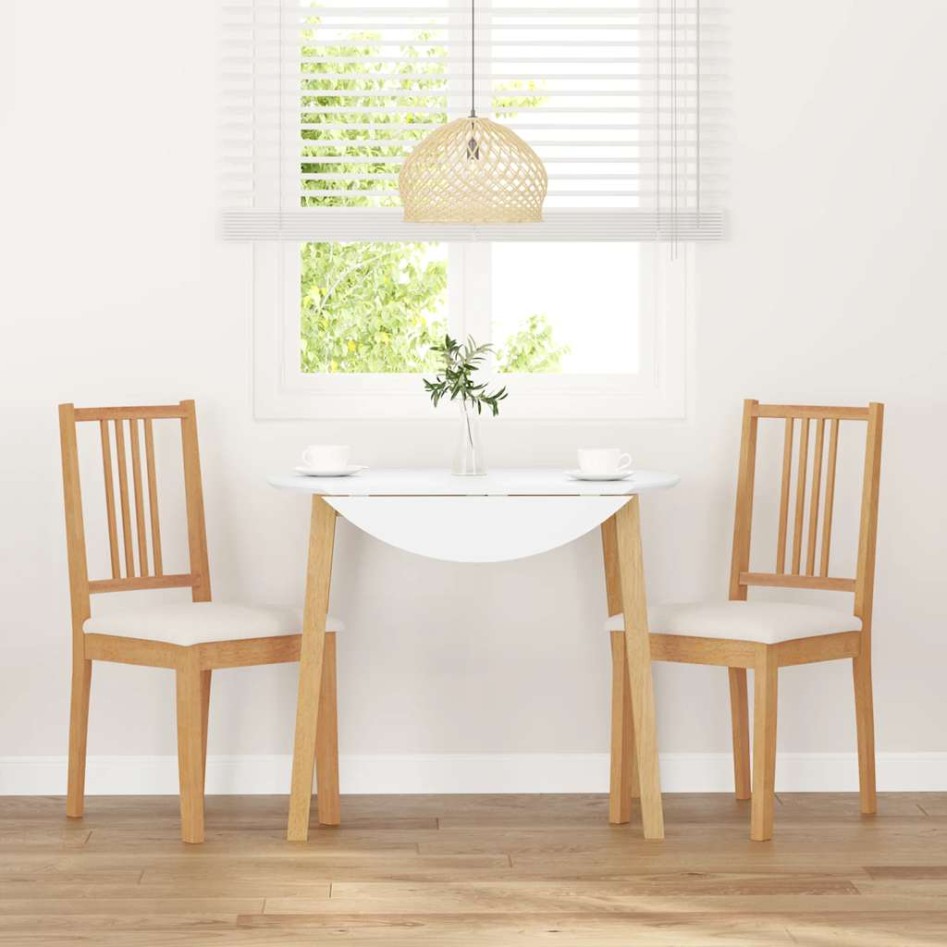 Sillas de comedor con cojines 2uds madera maciza natural