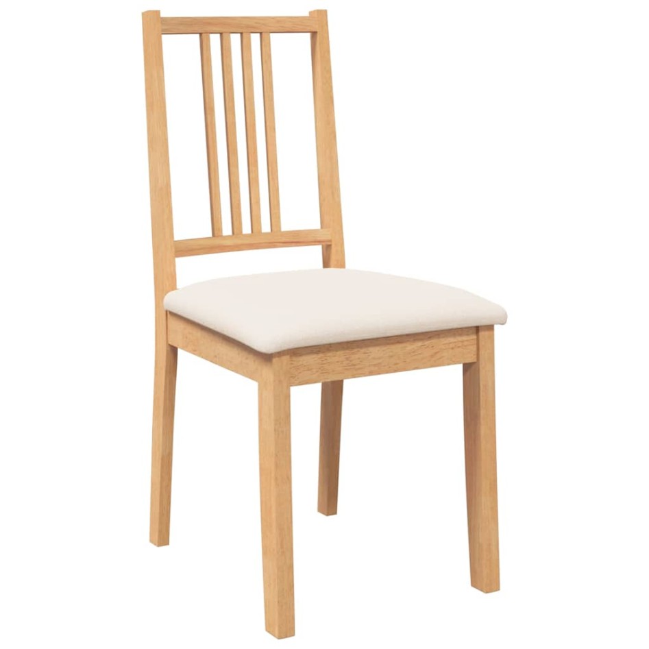 Sillas de comedor con cojines 2uds madera maciza natural