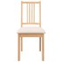 Sillas de comedor con cojines 2uds madera maciza natural