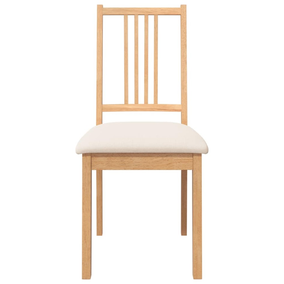 Sillas de comedor con cojines 2uds madera maciza natural