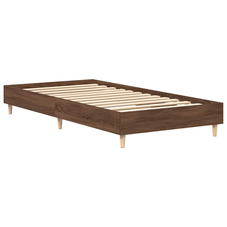 Estructura de cama sin colchón madera marrón roble 75x190
