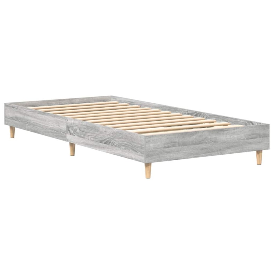Estructura de cama sin colchón madera gris Sonoma 100x200