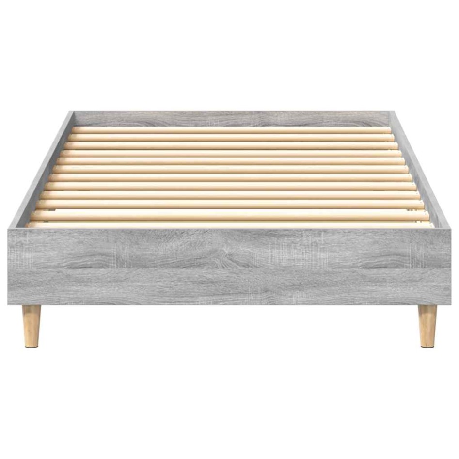 Estructura de cama sin colchón madera gris Sonoma 100x200