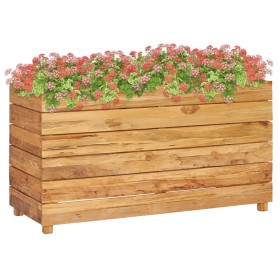 Jardinera madera maciza de teca y acero 100x40x55