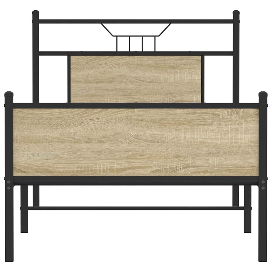 Estructura de cama sin colchón madera roble Sonoma 75x190