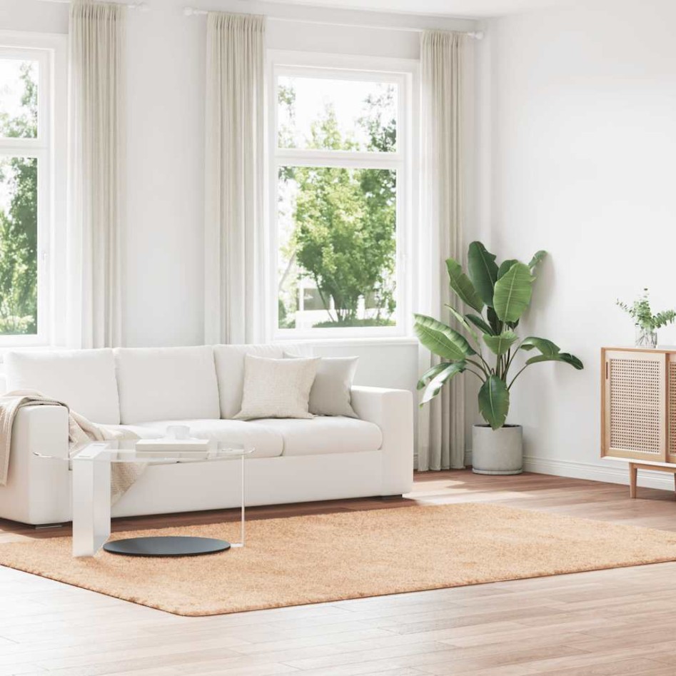 Alfombra peluda de pelo largo NAVARRA beige 200x290cm