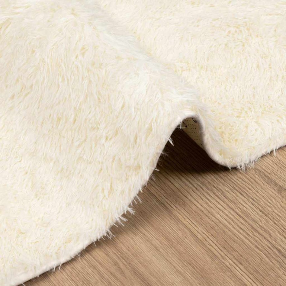 Alfombra peluda de pelo largo NAVARRA crema 200x200cm