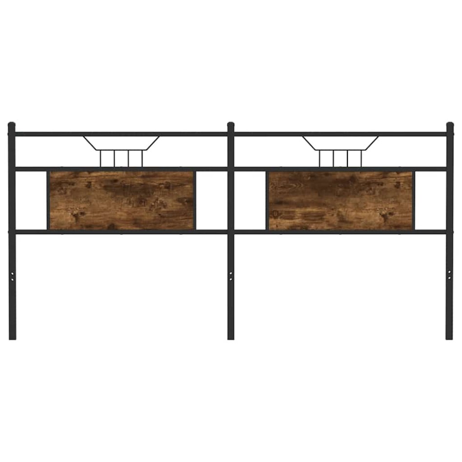 Cabecero de madera de ingeniería y acero roble ahumado 120