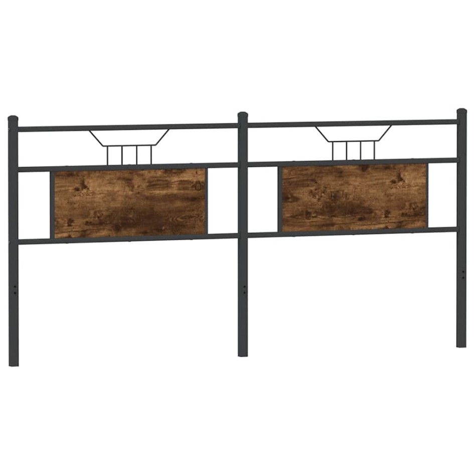 Cabecero de madera de ingeniería y acero roble ahumado 120