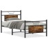 Estructura cama sin colchón madera roble ahumado 80x200