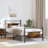 Estructura cama sin colchón madera roble ahumado 80x200