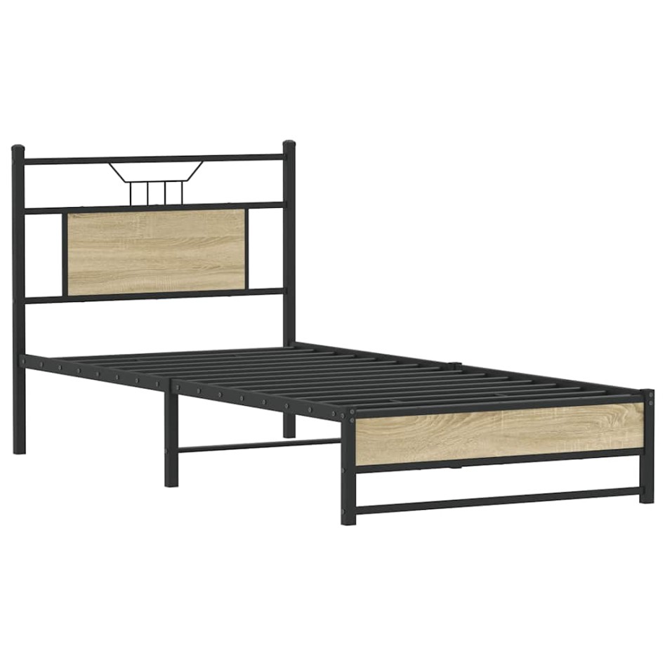 Estructura de cama sin colchón madera roble Sonoma 80x200