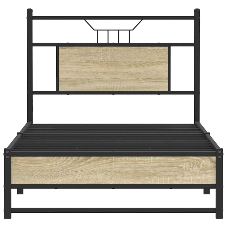 Estructura de cama sin colchón madera roble Sonoma 80x200